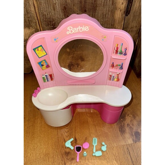 MATTEL Barbie Beauty Center Playset 1991 Bathroom Vanity & Accessories #7566 - Picture 4 of 10